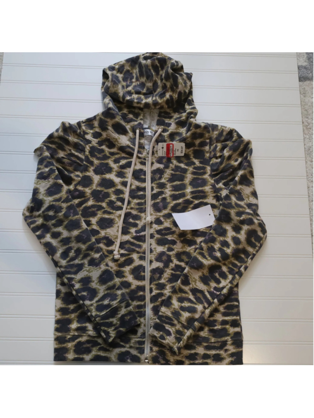 Cloth by Design Zip Up Hoodie Women Jacket Cheetah Print XS - Picture 4 of 10